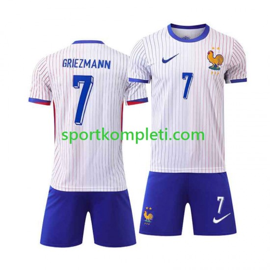 Francuska Djeca Gostujući Nogometni Dres Antoine Griezmann 7 Euro 2024 Kratki Rukavi