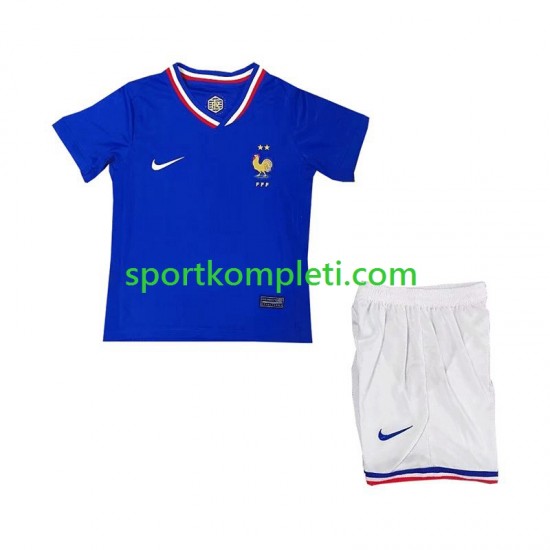 Francuska Djeca Domaći Nogometni Dres Euro 2024 Kratki Rukavi