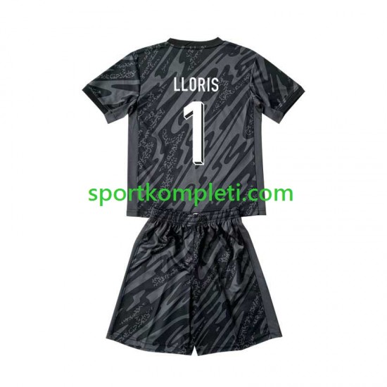 Francuska Vratar Crno Djeca Gostujući Nogometni Dres Hugo Lloris 1 Euro 2024 Kratki Rukavi