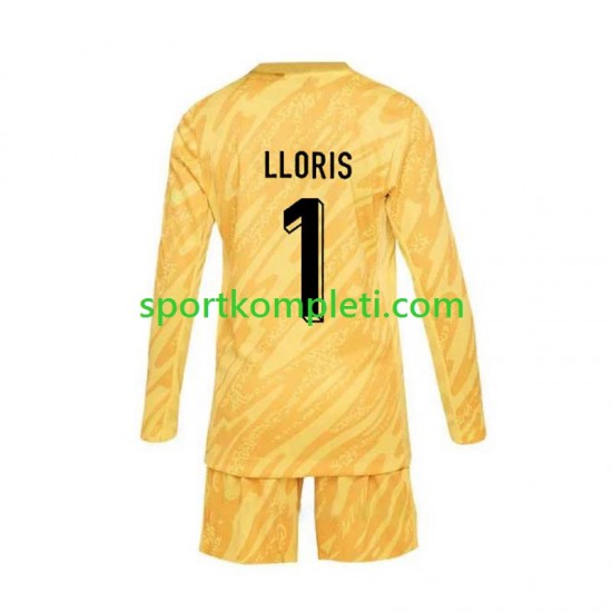 Francuska Vratar Žuta boja Djeca Domaći Nogometni Dres Hugo Lloris 1 Euro 2024 Dugi Rukavi