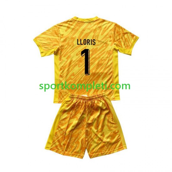 Francuska Vratar Žuta boja Djeca Domaći Nogometni Dres Hugo Lloris 1 Euro 2024 Kratki Rukavi