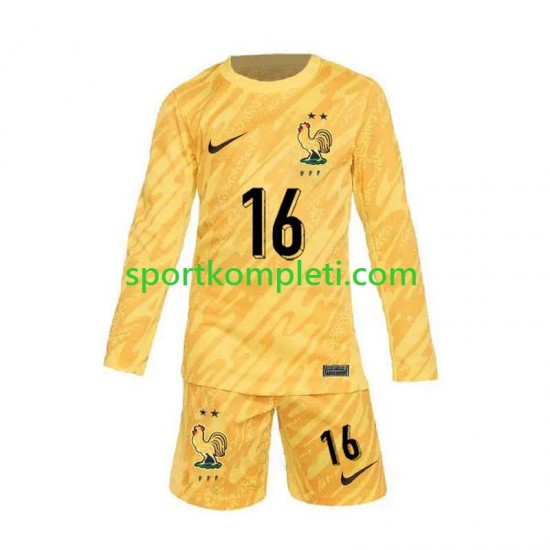 Francuska Vratar Žuta boja Djeca Domaći Nogometni Dres Mike Maignan 16 Euro 2024 Dugi Rukavi