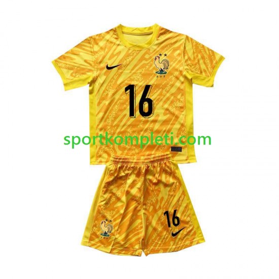 Francuska Vratar Žuta boja Djeca Domaći Nogometni Dres Mike Maignan 16 Euro 2024 Kratki Rukavi