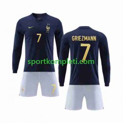 Francuska Djeca Domaći Nogometni Dres Griezmann 7 World Cup 2022 Dugi Rukavi