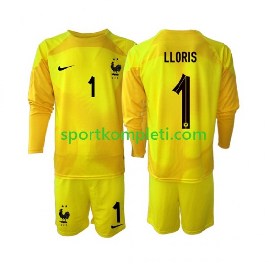 Francuska Vratar Djeca Treći Nogometni Dres Hugo Lloris 1 World Cup 2022 Dugi Rukavi
