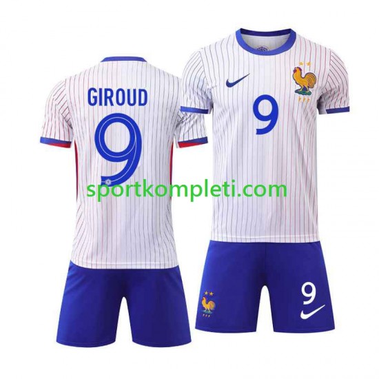 Francuska Djeca Gostujući Nogometni Dres Olivier Giroud 9 Euro 2024 Kratki Rukavi