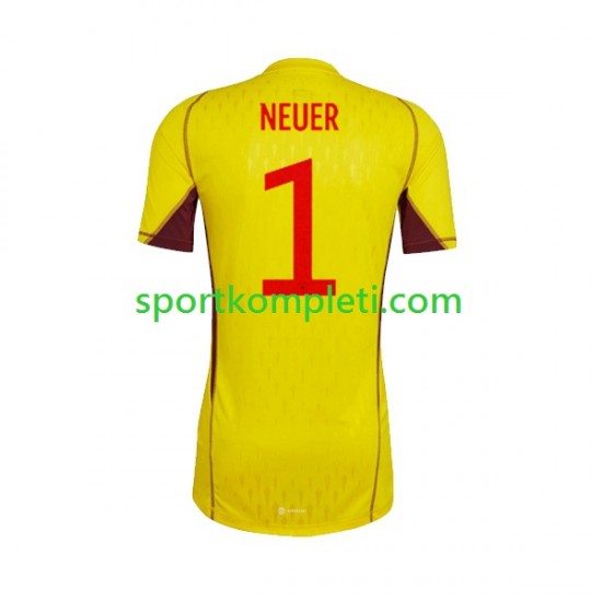 Njemačka Vratar Muškarci Gostujući Nogometni Dres Manuel Neuer 1 World Cup 2022 Kratki Rukavi
