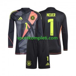 Njemačka Vratar Crno Djeca Domaći Nogometni Dres Manuel Neuer 1 Euro 2024 Dugi Rukavi