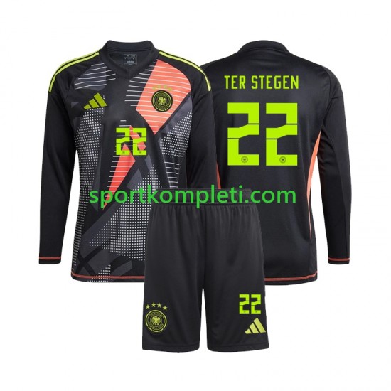 Njemačka Vratar Djeca Domaći Nogometni Dres Ter Stegen 22 Euro 2024 Dugi Rukavi