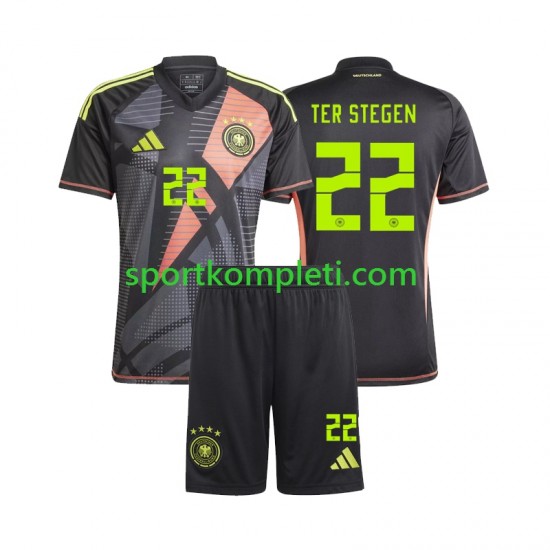 Njemačka Vratar Djeca Domaći Nogometni Dres Ter Stegen 22 Euro 2024 Kratki Rukavi