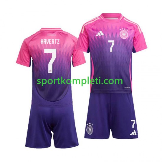 Njemačka Djeca Gostujući Nogometni Dres Kai Havertz 7 Euro 2024 Kratki Rukavi