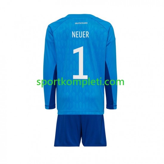 Njemačka Vratar Djeca Domaći Nogometni Dres Manuel Neuer 1 World Cup 2022 Dugi Rukavi