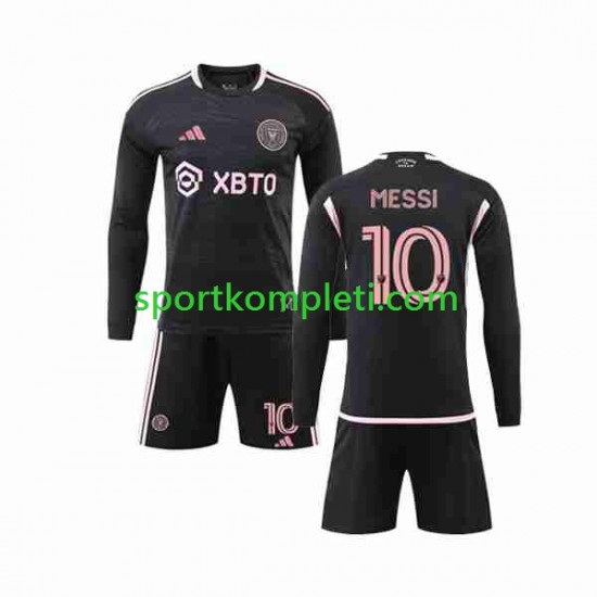 Inter Miami Djeca Gostujući Nogometni Dres Lionel Messi 10 2023-2024 Dugi Rukavi