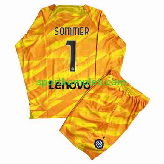 Inter Milan Vratar Djeca Domaći Nogometni Dres Sommer 1 2023-2024 Dugi Rukavi