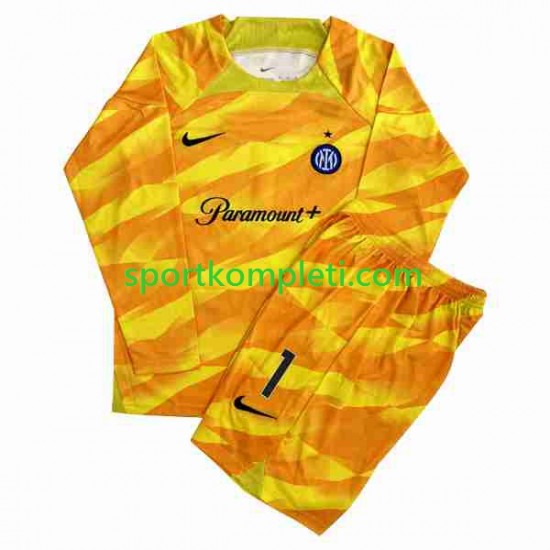 Inter Milan Vratar Djeca Domaći Nogometni Dres Sommer 1 2023-2024 Dugi Rukavi