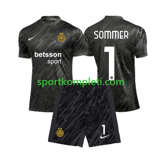 Inter Milan Vratar Djeca Treći Nogometni Dres Yann Sommer 1 2024-2025 Kratki Rukavi