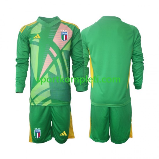Italija Vratar Djeca Gostujući Nogometni Dres Euro 2024 Dugi Rukavi