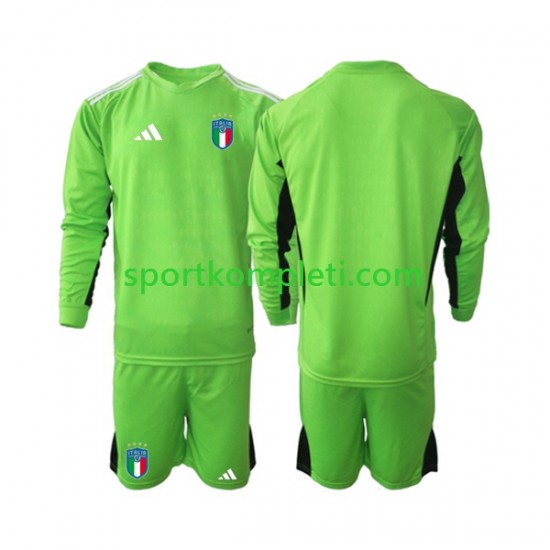 Italija Vratar Djeca Domaći Nogometni Dres 2023 Dugi Rukavi