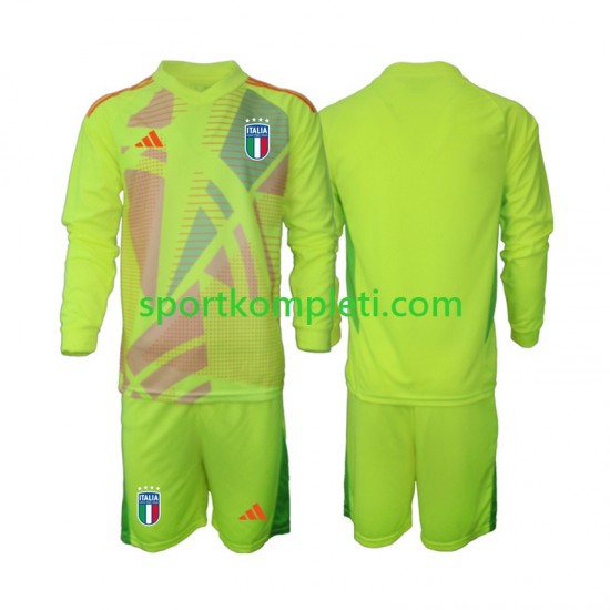 Italija Vratar Djeca Domaći Nogometni Dres Euro 2024 Dugi Rukavi