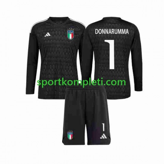 Italija Vratar Djeca Gostujući Nogometni Dres Donnarumma 1 2023 Dugi Rukavi