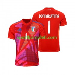 Italija Vratar Crvena Muškarci Treći Nogometni Dres Gianluigi Donnarumma 1 Euro 2024 Kratki Rukavi