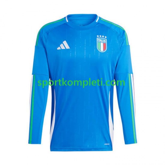 Italija Muškarci Domaći Nogometni Dres Euro 2024 Dugi Rukavi