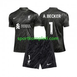 Liverpool Vratar Djeca Domaći Nogometni Dres Alisson Becker 1 2024-2025 Kratki Rukavi