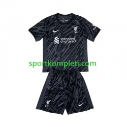 Liverpool Vratar Crno Djeca Domaći Nogometni Dres 2024-2025 Kratki Rukavi