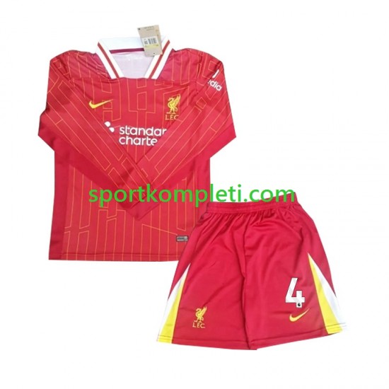 Liverpool Djeca Domaći Nogometni Dres Virgil 4 2024-2025 Dugi Rukavi