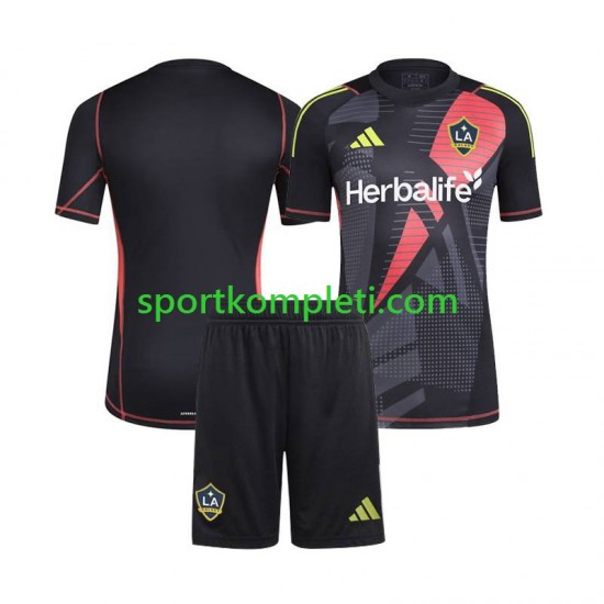 Los Angeles Galaxy Vratar Crno Djeca Domaći Nogometni Dres 2024 Kratki Rukavi