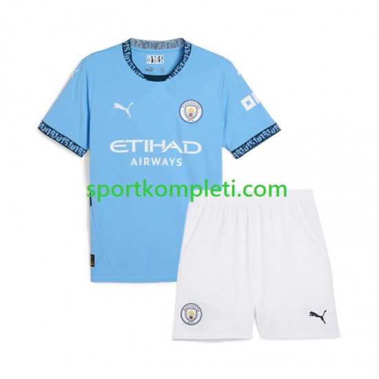 Manchester City Plava Djeca Domaći Nogometni Dres 2024-2025 Kratki Rukavi