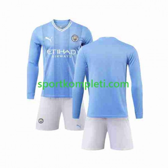 Manchester City Djeca Domaći Nogometni Dres 2023-2024 Dugi Rukavi
