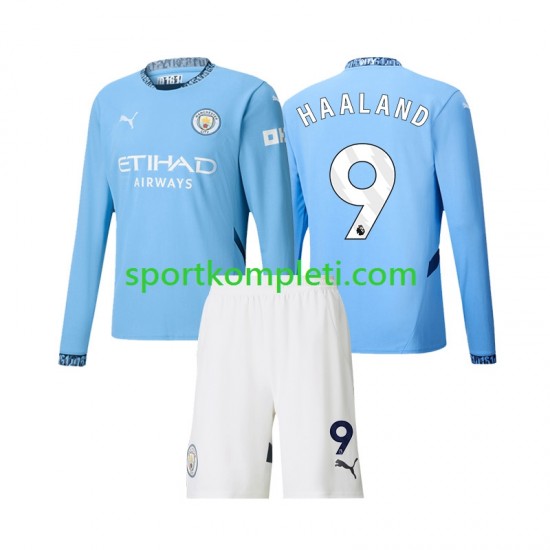 Manchester City Djeca Domaći Nogometni Dres Erling Haaland 9 2024-2025 Dugi Rukavi