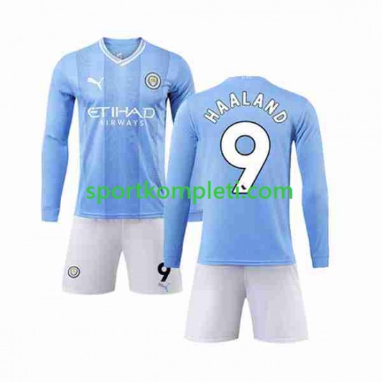 Manchester City Djeca Domaći Nogometni Dres Haaland 9 2023-2024 Dugi Rukavi