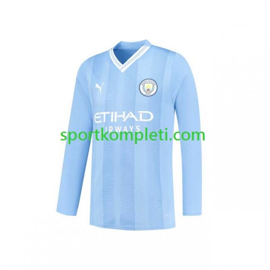 Manchester City Muškarci Domaći Nogometni Dres 2023-2024 Dugi Rukavi