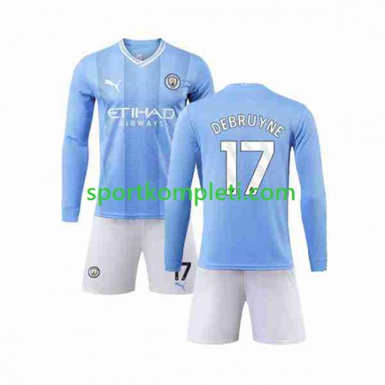 Manchester City Djeca Domaći Nogometni Dres Kevin De Bruyne 17 2023-2024 Dugi Rukavi
