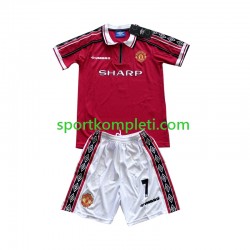 Manchester United Retro Djeca Domaći Nogometni Dres Beckham 7 1998-1999 Kratki Rukavi
