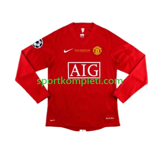 Manchester United Retro Muškarci Domaći Nogometni Dres Cristiano Ronaldo 7 Champion League 2007 Dugi Rukavi