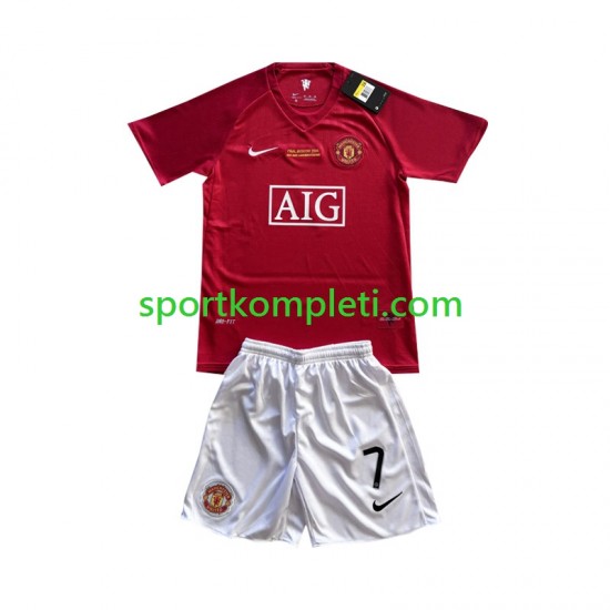 Manchester United Retro Djeca Domaći Nogometni Dres Cristiano Ronaldo 7 Champion League 2007 Kratki Rukavi