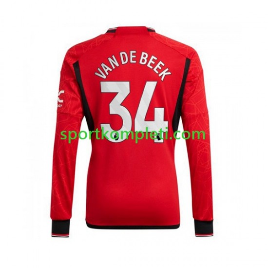Manchester United Muškarci Domaći Nogometni Dres Donny van de Beek 34 2023-2024 Dugi Rukavi