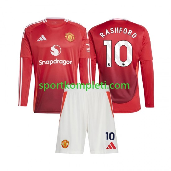 Manchester United Djeca Domaći Nogometni Dres Marcus Rashford 10 2024-2025 Dugi Rukavi
