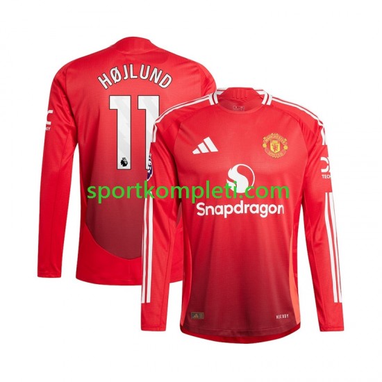 Manchester United Muškarci Domaći Nogometni Dres Rasmus Hojlund 11 2024-2025 Dugi Rukavi