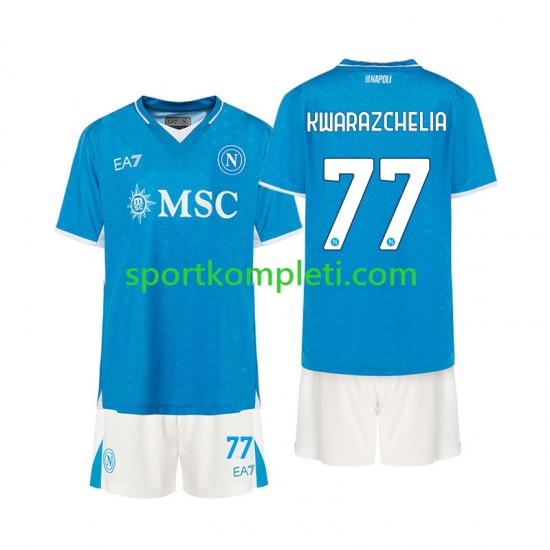 Napoli Djeca Domaći Nogometni Dres Khvicha Kvaratskhelia 77 2024-2025 Kratki Rukavi