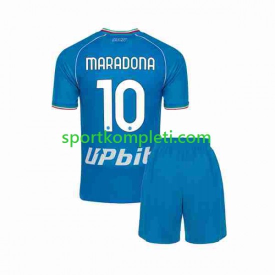 Napoli Djeca Domaći Nogometni Dres Maradona 10 2023-2024 Kratki Rukavi