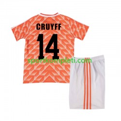 Nizozemska Retro Djeca Domaći Nogometni Dres Cruyff 14 1988 Kratki Rukavi