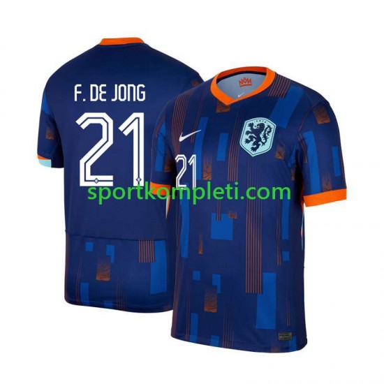 Nizozemska Muškarci Gostujući Nogometni Dres Frenkie de Jong 21 Euro 2024 Kratki Rukavi