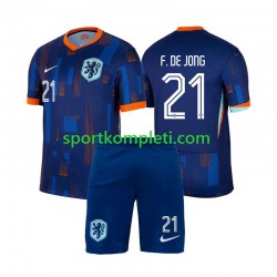 Nizozemska Djeca Gostujući Nogometni Dres Frenkie de Jong 21 Euro 2024 Kratki Rukavi
