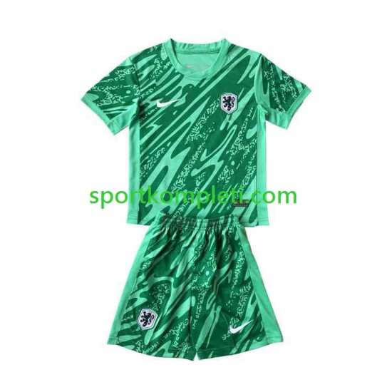 Nizozemska Vratar zelena Djeca Domaći Nogometni Dres Euro 2024 Kratki Rukavi
