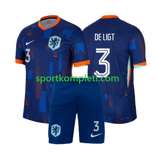 Nizozemska Djeca Gostujući Nogometni Dres Matthijs de Ligt 3 Euro 2024 Kratki Rukavi