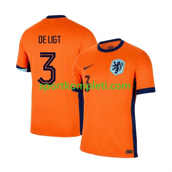 Nizozemska Muškarci Domaći Nogometni Dres Matthijs de Ligt 3 Euro 2024 Kratki Rukavi